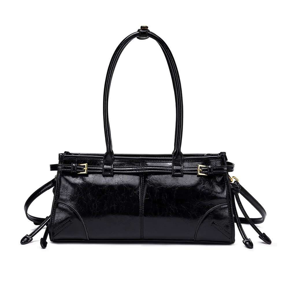 8681 Soft PU Leather Clutch Purse with Top Handle - Convertible Satchel